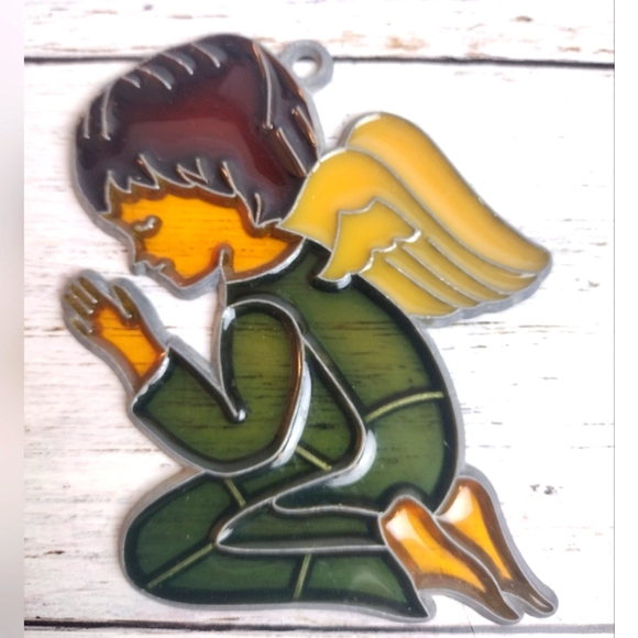 VINTAGE Stained Glass Sun‎ Catcher Angel - Picture 1 of 2